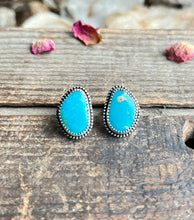 Load image into Gallery viewer, Sonoran Gem Turquoise Post Earrings, Handcrafted Sterling Silver