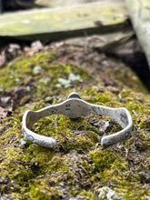 Load image into Gallery viewer, Spiney Oyster and Turquoise Hand Stamped Sterling Silver Cuff, 6" Medium Fit