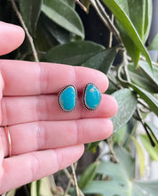 Load image into Gallery viewer, Sonoran Gem Turquoise Post Earrings, Handcrafted Sterling Silver