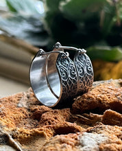 Load image into Gallery viewer, Made to Order Victorian Trellis Hoop Earrings in Handcrafted Sterling Silver