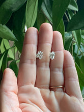 Load image into Gallery viewer, Herkimer Diamond Quartz Prong Set Earrings, Handcrafted Sterling Silver