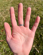 Load image into Gallery viewer, Emerald Valley Turquoise Ring with Hand Stamped Double Split Band, Ring Size 9.25