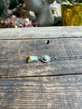 Load image into Gallery viewer, Rugged Landscapes Turquoise Pendant, Double Turquoise Drop Pendant in Handcrafted Sterling Silver