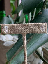 Load image into Gallery viewer, Herkimer Diamond Quartz Prong Set Earrings, Handcrafted Sterling Silver