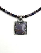 Load image into Gallery viewer, Light Purple Burro Creek Jasper Pendant in Handcrafted Sterling Silver with Sugilite Beaded Chain, 23” Long