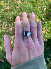 Load image into Gallery viewer, White Buffalo Hand Stamped Ring, Size 8.5