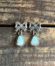 Load image into Gallery viewer, Dry Creek Turquoise Ribbon Drop Earrings, Post Back
