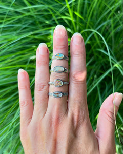 Australian Crystal Pipe Opal Rings, 4 Select Sizes Available