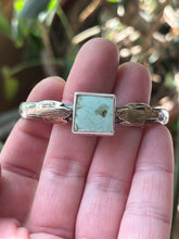 Load image into Gallery viewer, Roadrunner Variscite Cactus Cuff, Hammered Sterling Silver
