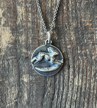 Load image into Gallery viewer, Hare and the Moon Sterling Silver Charm Necklace, 16” Chain
