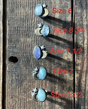 Load image into Gallery viewer, Starry Night Rings, Sterling Silver with Brass Moon Accent, 5 Ring Selections
