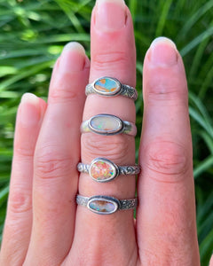 Australian Crystal Pipe Opal Rings, 4 Select Sizes Available