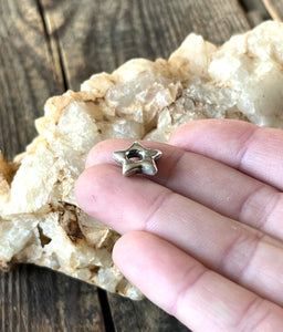 Puffy Star Charm, Handmade Sterling Silver