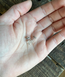 Star Stud Earrings in Sterling Silver, Post Backs