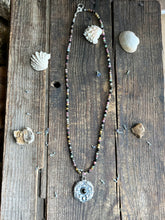 Load image into Gallery viewer, Air and Water Mystical Beasts Pendant with Cats Eye Tourmaline, With or Without Necklace
