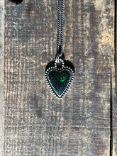 Load image into Gallery viewer, Australian Fairy Opal Heart Necklace, 19.5” Diamond Cut Curb Chain
