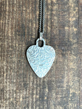 Load image into Gallery viewer, Australian Fairy Opal Heart Necklace, 19.5” Diamond Cut Curb Chain
