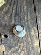 Load image into Gallery viewer, Stone Mt. Turquoise Hand Stamped Sterling Silver Ring, Size 9 3/4
