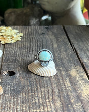 Load image into Gallery viewer, Stone Mt. Turquoise Hand Stamped Sterling Silver Ring, Size 9 3/4
