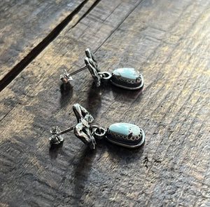 Dry Creek Turquoise Ribbon Drop Earrings, Post Back