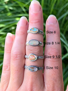 Australian Crystal Pipe Opal Rings, 4 Select Sizes Available