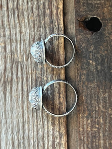 Herkimer Diamond Quartz Cocktail Rings, Available in Ring Sizes 6 and 8 1/2