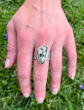 Load image into Gallery viewer, Reserved for C.Colina Verde Variscite Mountain Side View Ring, Size 9 3/4

