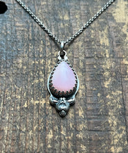 Load image into Gallery viewer, Pink Peruvian Opal Baroque Stylized Pendant in Handcrafted Sterling Silver with 16” Chain
