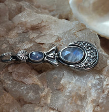 Load image into Gallery viewer, Reserved Crescent Moon Fairest Pendant, Tanzanite and Moonstone

