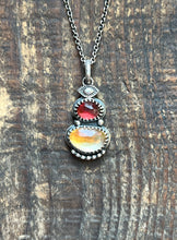 Load image into Gallery viewer, Charm Me Necklace, Garnet and Citrine in Handcrafted Sterling Silver, 16” Chain
