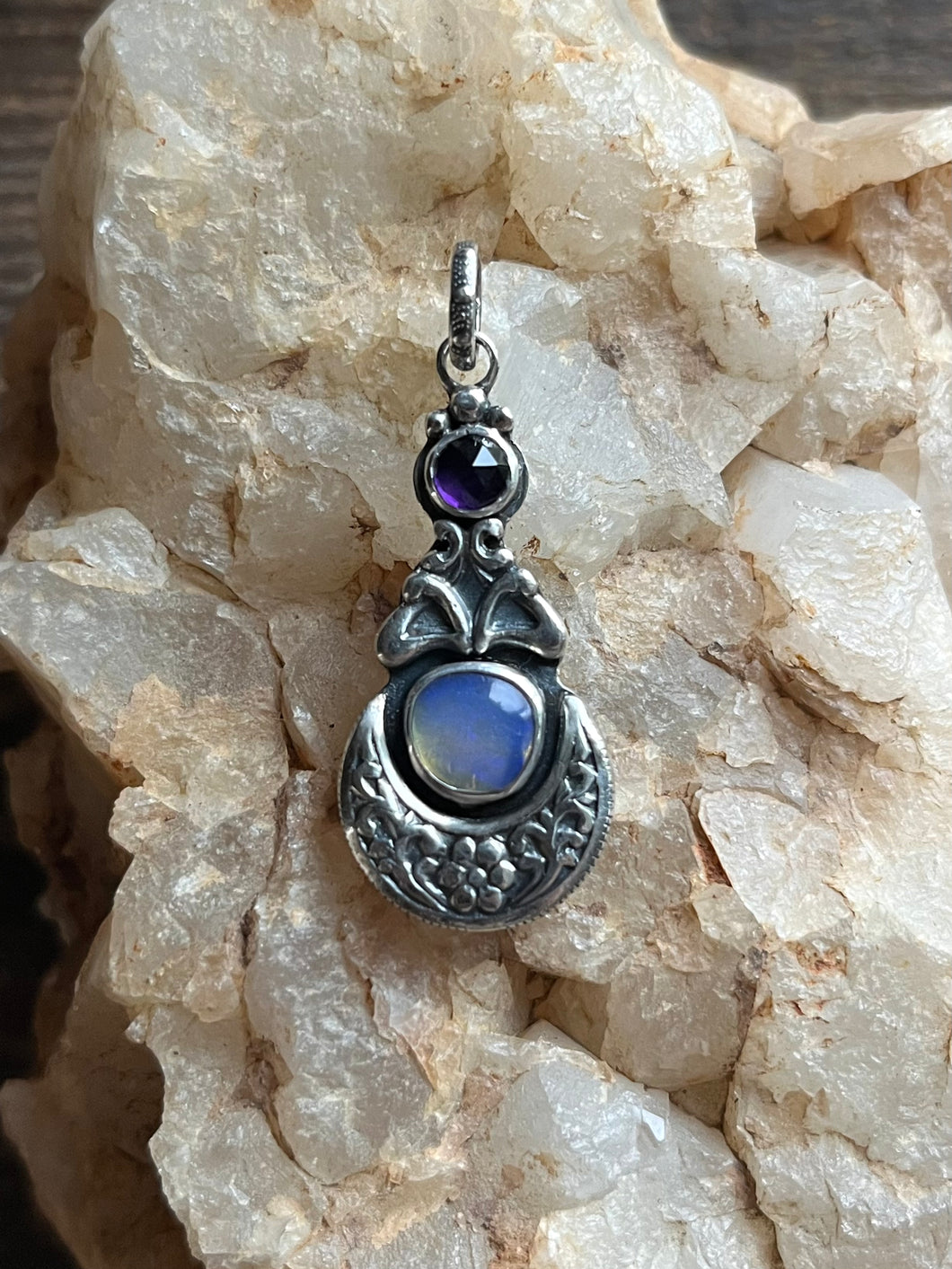 Violet Fairest One Pendant, Handcrafted Sterling Silver