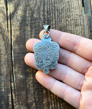 Load image into Gallery viewer, Sonoran Gold Turquoise Statement Pendant in Hand Stamped Detailing
