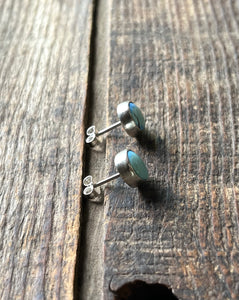 Golden Hills Lavender Blue Turquoise Post Earrings, Handcrafted Sterling Silver