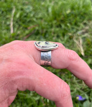 Load image into Gallery viewer, Reserved for C.Colina Verde Variscite Mountain Side View Ring, Size 9 3/4
