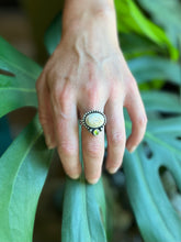 Load image into Gallery viewer, Mexican Fire Opal and Peridot Ring in Sterling, Ring Size 9.25
