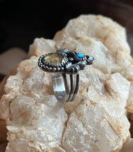 Load image into Gallery viewer, Autumn Leaf Faire One Ring, Labradorite and Imperial Topaz, Size 8
