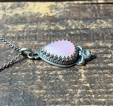 Load image into Gallery viewer, Pink Peruvian Opal Baroque Stylized Pendant in Handcrafted Sterling Silver with 16” Chain
