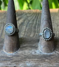 Load image into Gallery viewer, Rainbow Moonstone Rings, Handcrafted Sterling Silver, 2 Available Options
