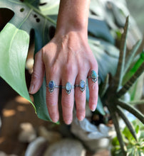 Load image into Gallery viewer, Sonoran Gold Turquoise Divine Ring, Handcrafted Sterling Silver, Size 6 3/4
