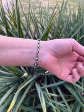 Load image into Gallery viewer, Entwined Serpents Bracelet with Black Sunstone, 7.5” Long
