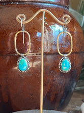 Load image into Gallery viewer, Golden Hour Gemstone Drop Earrings, Silver and Brass, 2 Available Options
