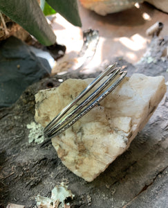 Triple Bangle Stack Set in Handcrafted and Hammered Sterling Silver